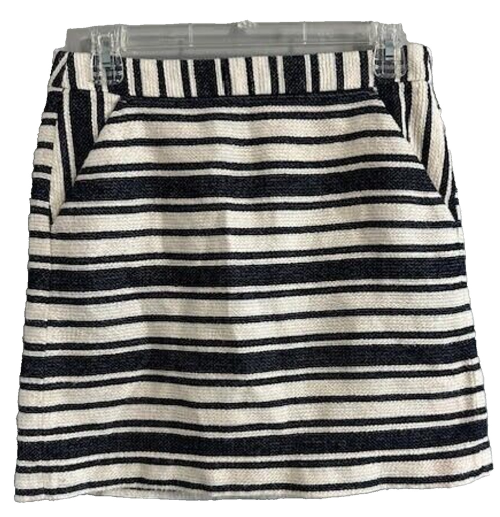 Banana Republic Navy White Striped Textured Mini Skirt Lined Women's Size 4
